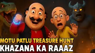 Motu Patlu | Khazana Ka Raaz | Dinosaur Attack | Mahadev Power🔥| Desi Fun Toons | Part 1