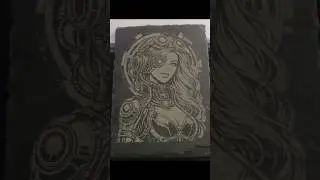 Sci-Fi Woman Engraved on Black Slate | xTool F1 Ultra #LaserEngraving #xTool