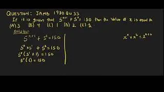 JAMB MATHEMATICS 1980 QUESTION 33