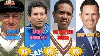 Sir Don Bradman vs Sachin Tendulkar vs Sir Garfield Sobers vs Ricky Ponting🏏Cricket Has No Mercy❤️🏏
