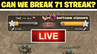 Breaking Enemy's 71 War Win Streak in our new clan series (Day 4 Live)