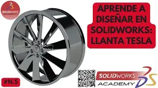 SOLIDWORKS TUTORIAL | #N5 TESLA RIM 😍 | 🖥️TUTORIAL  EN SOLIDWORKS 2022  LLANTA TESLA🏆