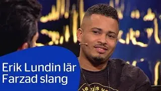 Erik Lundin lär Farzad slangord i Skavlan junior