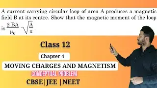 A current carrying circular loop of area 𝐀 produces a magnetic field 𝐁 at its center. Show that the