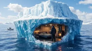 Built a Hidden Luxury Home INSIDE an ICEBERG in Antarctica (No Talking ASMR)