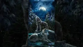 Two Wolves in the Forest