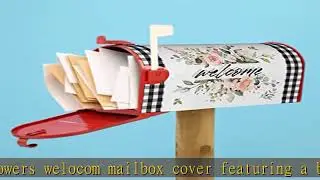 Flowers Spring/Summer Welcome Mailbox Cover Plaid Buffalo White and Black Magnetic Mailbox Covers F