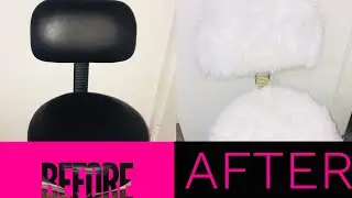 DIY |How to Faux FUR CHAIR with gold glitter