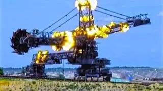 Giant Bucket Wheel Excavator gets blown up in spectacular demolition