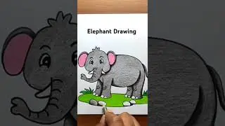 Elephant Drawing Colour #shorts #elephant #drawing