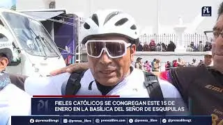 Fieles católicos se congregan este 15 de enero en la Basílica del Señor de Esquipulas