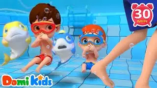 Baby Shark na Piscina 💦 | Cante em Português & English | Domi Kids Festa dos Animais
