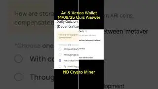 Ari & Xenea wallet today quiz answer || #ariwalletdailyquiz #xeneadailyquiz #answer #mining #best