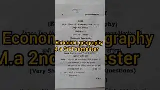 Economic geography m.a 2nd semester question paper #awadhuniversity #exam #m.a geography #geography