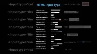 🎯 HTML Input Types &mdash; All in One!💻 Perfect for beginners  🚀 #Frontend #WebDevelopment #Coding