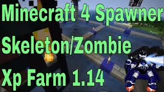 How To Build Minecraft Quad Spawner Skeleton Zombie Mob  XP Farm 2019