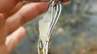 SOLD! Libyan Desert Glass And Citrine In Oxidized Silver and Gold Fill Wire Wrap