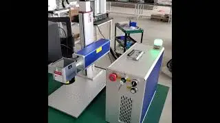 laser marking machine with dual red light focus with electric lifting and warning lights