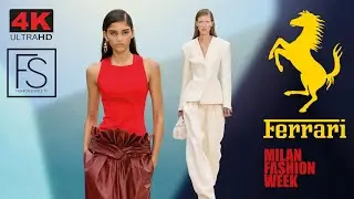 FERRARI Spring/Summer 2026 Milan Fashion Week FULL 4K SHOW Natasha Poly, Amelia Gray, Jeanne Cadieu
