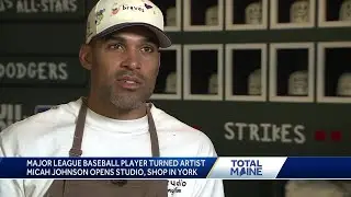 Major League Baseball player turned artist Micah Johnson opens studio, shop in Maine