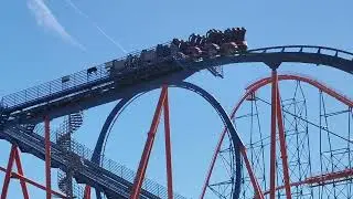 Scream! Off-Ride on Parking lot close to elements Floorless Coaster Six Flags Magic Mountain CA 2026