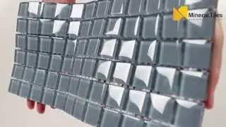 Glass Mosaic Tile Backsplash Grey Light 1x1 - 101CHIGLABR104