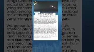 Dentuman Keras Diduga Meteor Jatuh di Cirebon Bikin Warga Panik, BMKG dan BRIN Angkat Bicara