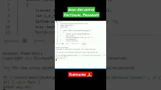 Non Recursive Factorial program in Java #Java #code #shorts