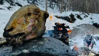 Cooking Rural Style Food | Sheep Head & Trotters in Freezing Mountains.