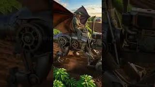 Robot Dragon Tractor Plowing the Field