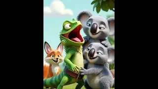 AI Animation 3D Animals Farm 🦎🐨🐱 | Iguana, Koala & Cat Cartoon Comedy Funny Video Animals Cartoon F
