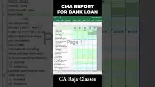 What is CMA Report for Bank Loan?
