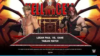 TABLES MATCH MASKED KANE VS. LOGAN PAUL (don't miss the end) HELL IN A CELL WWE 2K25
