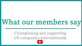 What our members say - Championing and supporting UK companies internationally