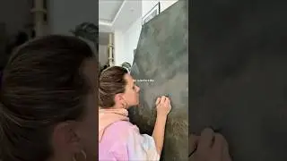 The process of creating this large textured landscape abstract painting. Paint with me ❤️