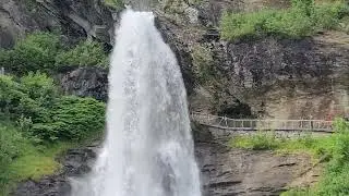 Steinsdalsfossen near Norheimsund.  Walk behind the falls and enjoy. Norway 🇳🇴💦