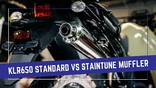KLR650 Note Comparison, Standard Vs Staintune Sports Muffler