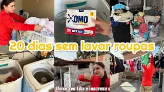 20 DIAS SEM LAVAR ROUPAS PORQUE NAO TINHA AGUA NA TORNEIRA! ACUMULOU MUITA ROUPA SUJA 