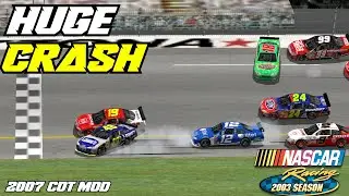 HUGE CRASH On The Last Lap At DAYTONA! NASCAR Racing 2003 Season | 2007 COT Mod