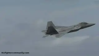 USAF 1st Fighter Wing F-22 Raptor departing NAS Oceana. United States Air Force.
