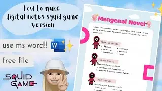 how to make digital notes Squid Game version 🪄🐙 || FREE FILE