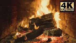 Fireplace with Cozy Crackling Fire Sounds | 4K Fireplace Ambience | Ambient TV Background | 8 Hours
