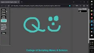 JavaScript Graphics Editor - Draw, Erase, Line Width, Color Chooser, Line Cap
