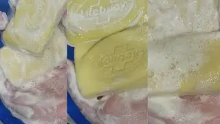 Yellow Lifebuoy Soaked Soap Asmr Mushy Soap - Asmr Relaxing Sounds - Lifebuoy Soap #yellowsoap 💛