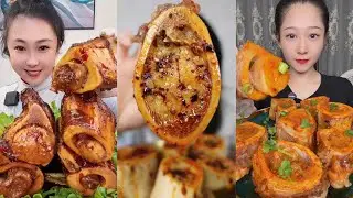Eat Spicy Braised Beef Bone Marrow, Challenge Eating Super Spicy Braised Beef Bone Marrow