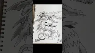 Megaseadramon &ndash; Drawing Timelapse (Day 7 of 100) #drawing #digimon