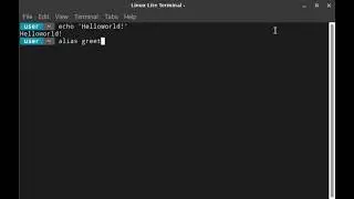 alias command in Linux terminal.