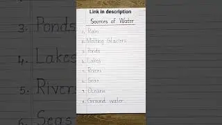Sources of Water