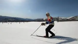 75 year old telemark skier.  Xplore Binding system Vol.3