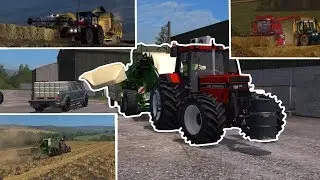 Montage Moisson d'Orge et Pressage / IH 1440 Axial-Flow / NH TX65 / IH 745 / IH 1455XL / FS17